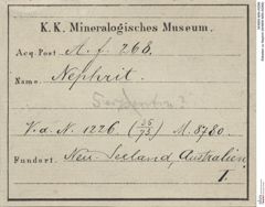 Etiketten zu Nephrit (NHMW-MIN-Af268)